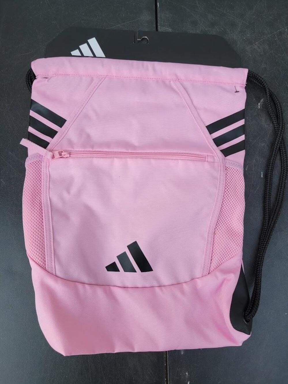 Adidas Backpack Womens Medium Pink Stadium Sackpack Drawstring Sports Gym